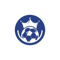 voetbal koning vector logo ontwerp. Amerikaans voetbal en kroon icoon ontwerp.