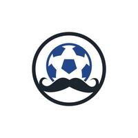 sterk voetbal vector logo ontwerp. snor en voetbal bal vector icoon ontwerp.