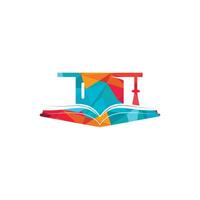 diploma uitreiking hoed en boek vector logo sjabloon. onderwijs logo concept.