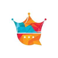 koning babbelen vector logo ontwerp sjabloon. babbelen met kroon icoon ontwerp.