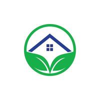 groen eco huis logo ontwerp. creatief groen huis concept logo ontwerp sjabloon. vector