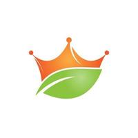 blad kroon vector logo ontwerp. groen blad kroon behandeling bedrijf logo ontwerp sjabloon.