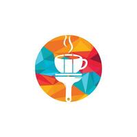 artiest cafe vector logo ontwerp concept. koffie mok en verf borstel icoon.