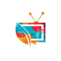 natuur TV vector logo sjabloon. agrarisch uitzending TV logo.