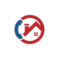 huis telefoontje logo ontwerp sjabloon. vector