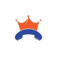 koning telefoontje vector logo ontwerp. handset en kroon icoon ontwerp.