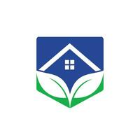 groen eco huis logo ontwerp. creatief groen huis concept logo ontwerp sjabloon. vector