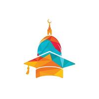 Islamitisch onderwijs vector logo ontwerp. moslim aan het leren logo sjabloon.