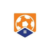 voetbal huis vector logo ontwerp. voetbal plaats logo concept.