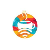 koffie kop met Wifi vector icoon logo. creatief logo ontwerp sjabloon voor cafe of restaurant.