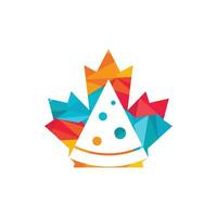 Canada pizza vector logo ontwerp. esdoorn- blad en pizza icoon ontwerp.