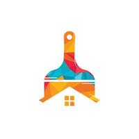 creatief huis verf vector logo ontwerp sjabloon. echt landgoed en penseel symbool of icoon.