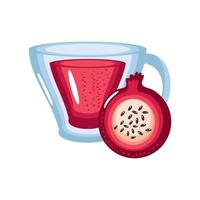 granaatappel fruit sap drinken vector