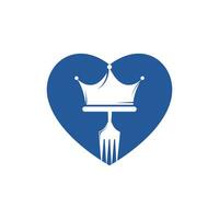 koning voedsel vector logo ontwerp. lepel met kroon voor restaurant logo sjabloon ontwerp.