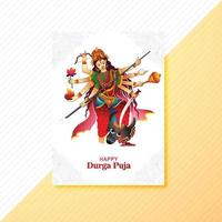 godin durga gezicht in gelukkig durga puja subh navratri kaart brochure sjabloon ontwerp vector