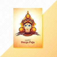 Indisch festival godin durga puja brochure sjabloon kaart achtergrond vector