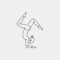 yoga doorlopend een lijn tekening vector