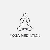 meditatie yoga lijn logo ontwerp vector