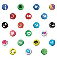 3d sociaal media modern icoon reeks vector