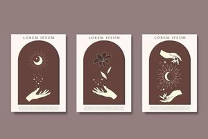 modern Boheems met hand- mystiek illustratie poster ontwerp vector