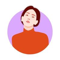 portret van een mooi jong meisje gezicht illustratie vector