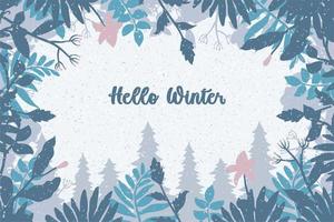 Hallo winter achtergrond, vector illustratie