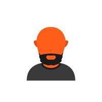 oranje huid avatar met baard en kaal hoofd vector