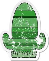 noodlijdende sticker van een cartooncactus vector