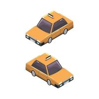 taxi isometrische illustratie vector ontwerp