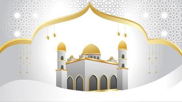 elegant Arabisch banier met wit achtergrond en moskee vector