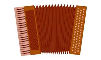 piano accordeon geïsoleerd Aan een wit achtergrond. musical instrument, hand- mondharmonica. vlak stijl. vector illustratie