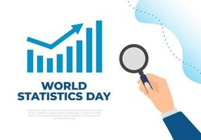 wereld statistieken dag achtergrond met vergrootglas grafiek oktober 20e vector