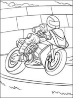 motorfiets racing kleur bladzijde voor kinderen vector