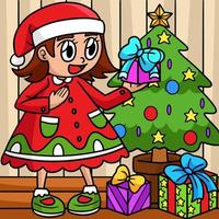 geschenk en Kerstmis boom gekleurde illustratie vector