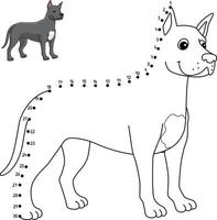 punt naar punt Super goed dane hond geïsoleerd kleur bladzijde vector