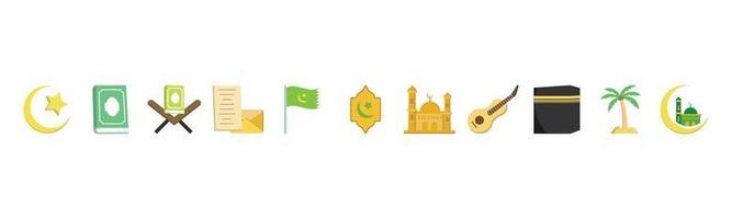 moslim icoon reeks ontwerp sjabloon vector illustratie
