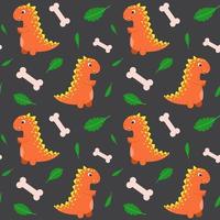 naadloze patroon met grappige cartoon dinosaurussen. schattige print voor kinderkleding, textiel, kinderkamerinrichting. babyachtergrond voor stof, ansichtkaart, inpakpapier, cadeauproducten, behang vector