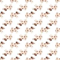 schattige honden jack russell terrier. fanatieke dieren. vector hand getekende naadloze patroon. perfect voor baby, kinderkleding, printontwerp, textiel. witte achtergrond.