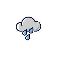regen icoon ontwerp met wolk en water laten vallen symbool vector illustratie gemakkelijk modern lijn stijl, geïsoleerd Aan wit achtergrond