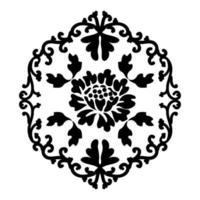 zwart damast patroon in klassiek stijl. vector illustratie voor laser snijden, tatoeëren, inlegwerk, logo voor yoga, pictogrammen, veter.