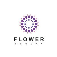 Purper bloem logo ontwerp sjabloon vector