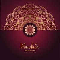 luxe mandala achtergrond ontwerp in goud kleur vector