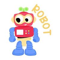 premie vlak sticker van speelgoed- robot vector