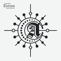 alfabet een tatoeëren logo vector