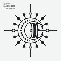 alfabet ik tatoeëren logo vector