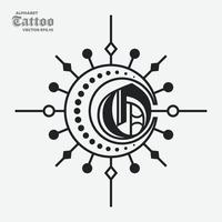 alfabet O tatoeëren logo vector