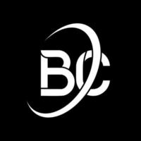 bc logo. b c ontwerp. wit bc brief. bc brief logo ontwerp. eerste brief bc gekoppeld cirkel hoofdletters monogram logo. vector