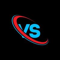 vs logo. vs ontwerp. blauw en rood vs brief. vs brief logo ontwerp. eerste brief vs gekoppeld cirkel hoofdletters monogram logo. vector
