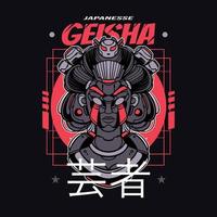 vector illustratie van mecha geisha