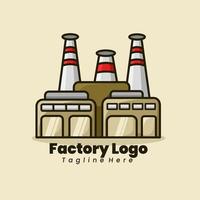 fabriek gebouw logo ontwerp creatief concept. fabriek vector icoon illustratie. zichtbaar grafisch vertegenwoordiging van een fabriek gebouw concept